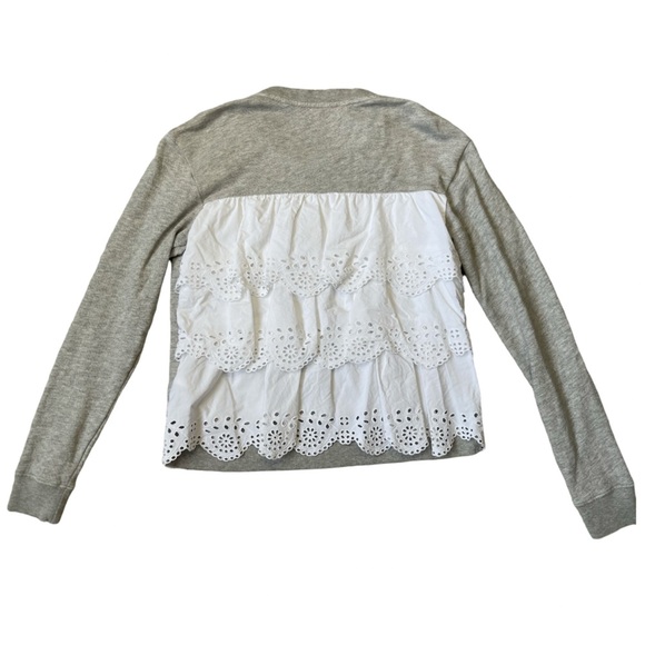 Joie from Revolve - Devra Gray White Sweater, Embroidered Back Detail - Small - Picture 6 of 15